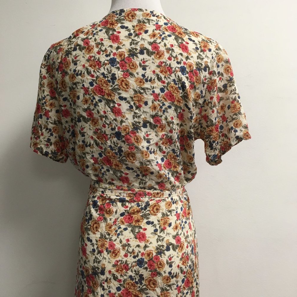 AUGUSTE the label rose floral maxi dress wrap around feminine 6 short sleeve - Picture 6 of 10